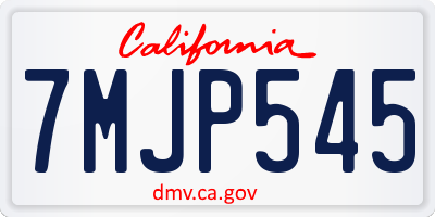 CA license plate 7MJP545