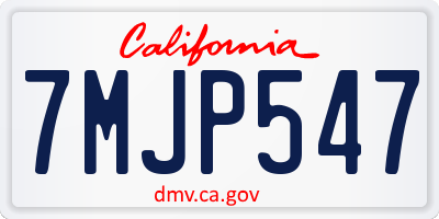 CA license plate 7MJP547