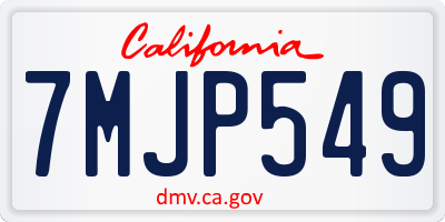 CA license plate 7MJP549