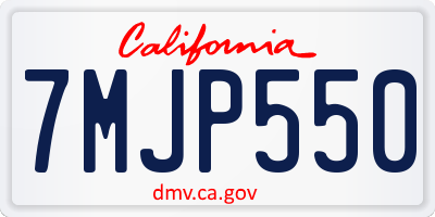 CA license plate 7MJP550