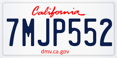 CA license plate 7MJP552