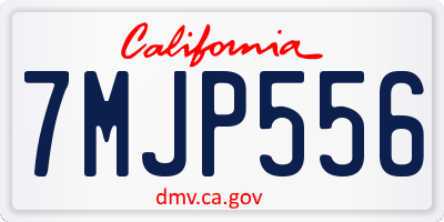 CA license plate 7MJP556