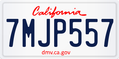 CA license plate 7MJP557