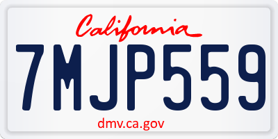 CA license plate 7MJP559