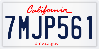 CA license plate 7MJP561