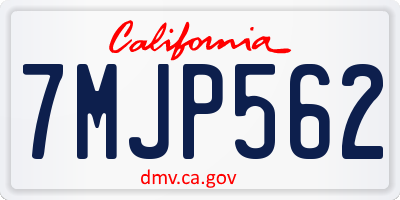 CA license plate 7MJP562