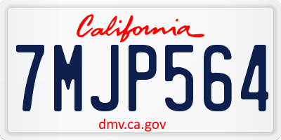 CA license plate 7MJP564