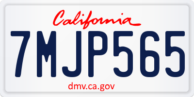 CA license plate 7MJP565