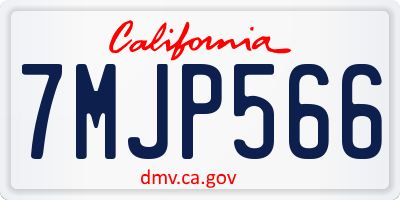 CA license plate 7MJP566