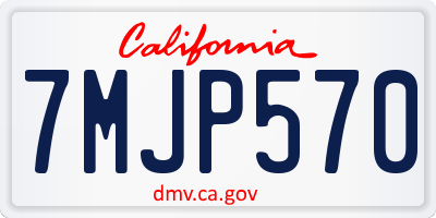 CA license plate 7MJP570