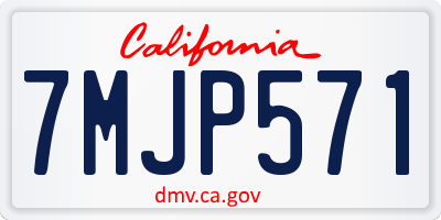 CA license plate 7MJP571