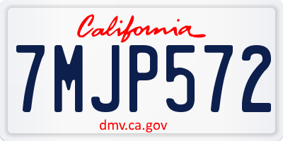 CA license plate 7MJP572