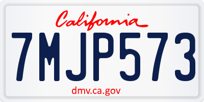 CA license plate 7MJP573