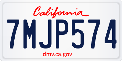 CA license plate 7MJP574