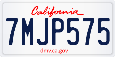 CA license plate 7MJP575