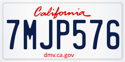 CA license plate 7MJP576