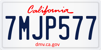 CA license plate 7MJP577