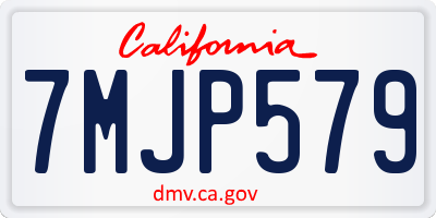 CA license plate 7MJP579