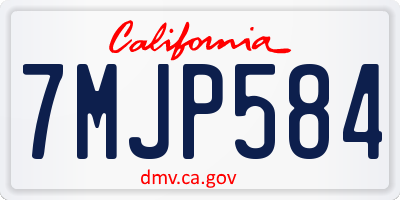 CA license plate 7MJP584