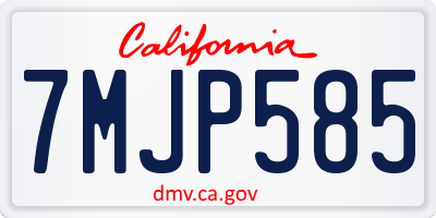 CA license plate 7MJP585