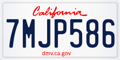 CA license plate 7MJP586