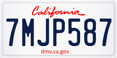 CA license plate 7MJP587