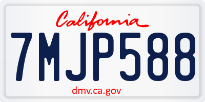 CA license plate 7MJP588