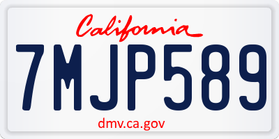 CA license plate 7MJP589