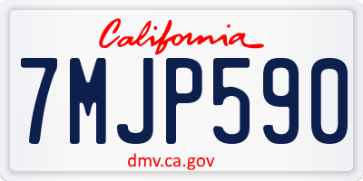 CA license plate 7MJP590