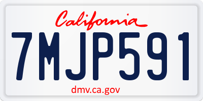 CA license plate 7MJP591