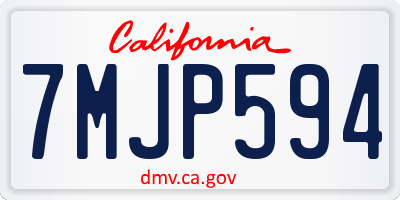 CA license plate 7MJP594