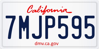 CA license plate 7MJP595