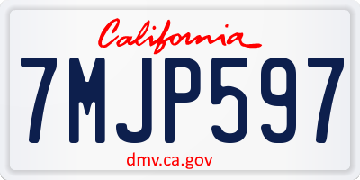 CA license plate 7MJP597