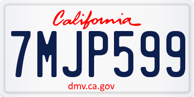 CA license plate 7MJP599