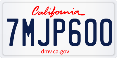 CA license plate 7MJP600