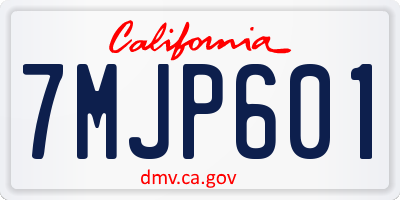 CA license plate 7MJP601