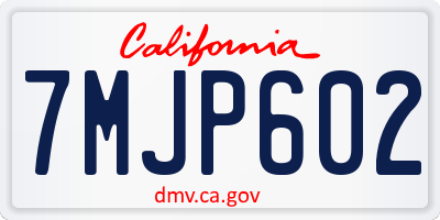 CA license plate 7MJP602