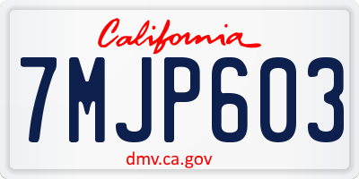 CA license plate 7MJP603