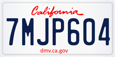 CA license plate 7MJP604