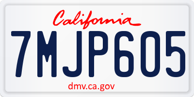 CA license plate 7MJP605