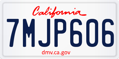 CA license plate 7MJP606