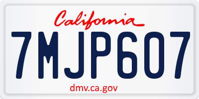 CA license plate 7MJP607