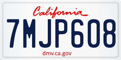 CA license plate 7MJP608