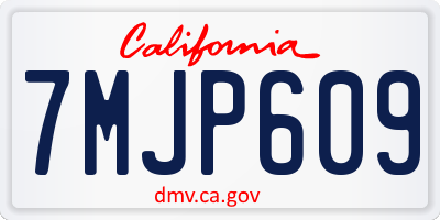 CA license plate 7MJP609