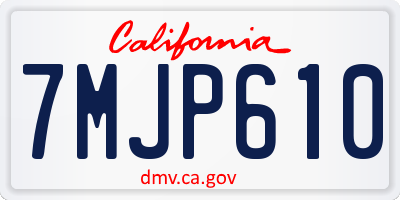 CA license plate 7MJP610