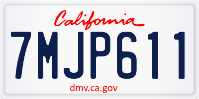 CA license plate 7MJP611