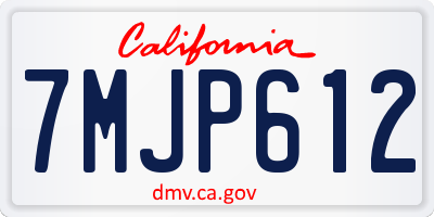 CA license plate 7MJP612