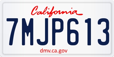 CA license plate 7MJP613