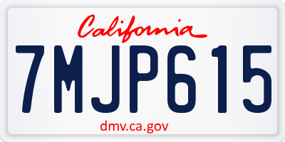 CA license plate 7MJP615