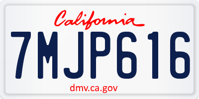 CA license plate 7MJP616